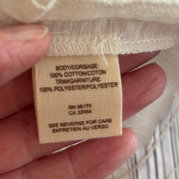 Free People White Cotton Lace Accent Mini Dress V Neck In Back, Size 6 - Picture 6 of 8